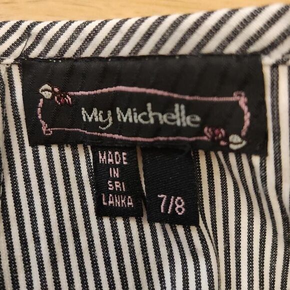 Vintage Y2k early 2000s My Michelle black striped preppy knee length skirt - Picture 4 of 4